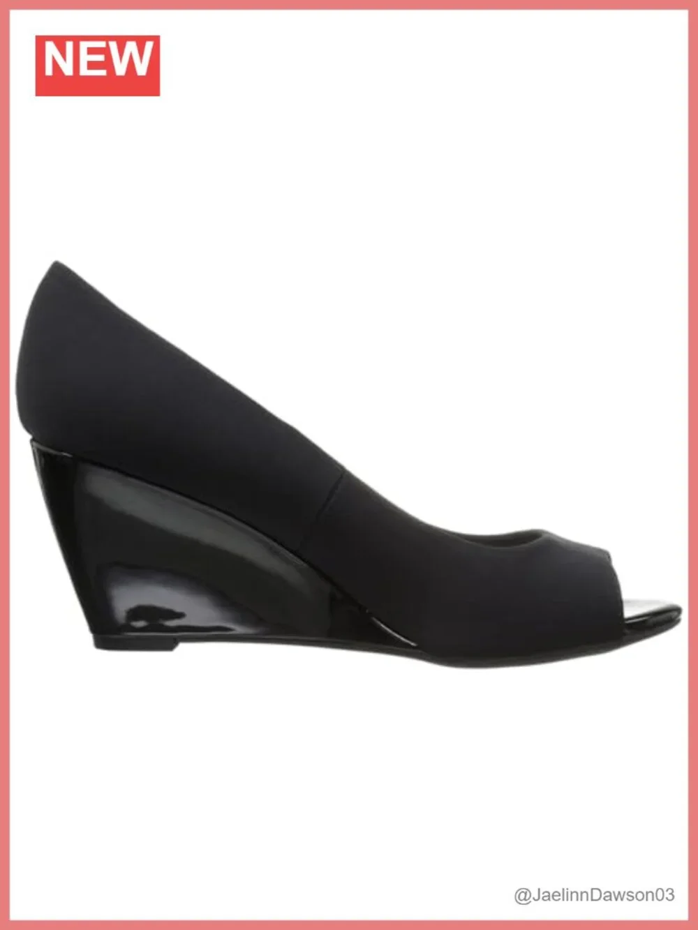 Wedge Heel Pumps Almond Open Toe Faux Patent Heels for Women